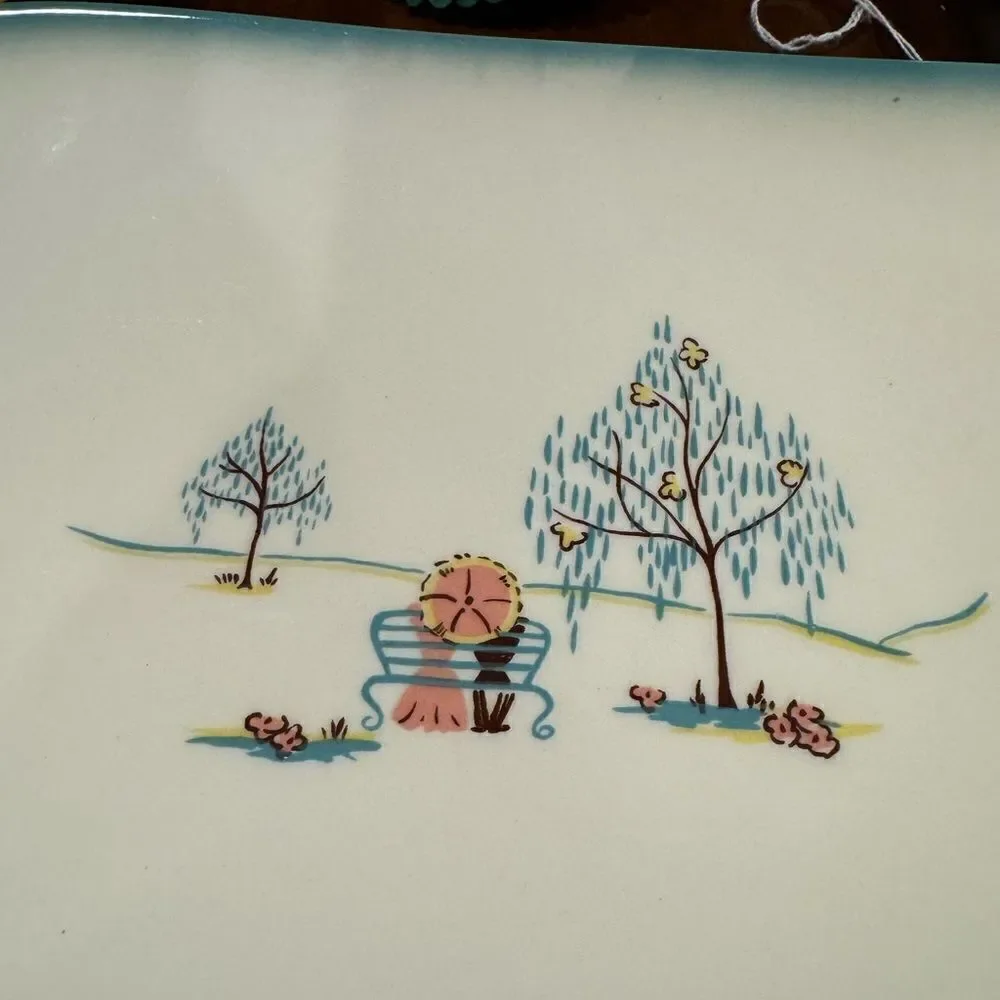 Brock Pottery Forever Yours Vintage MCM Platter
